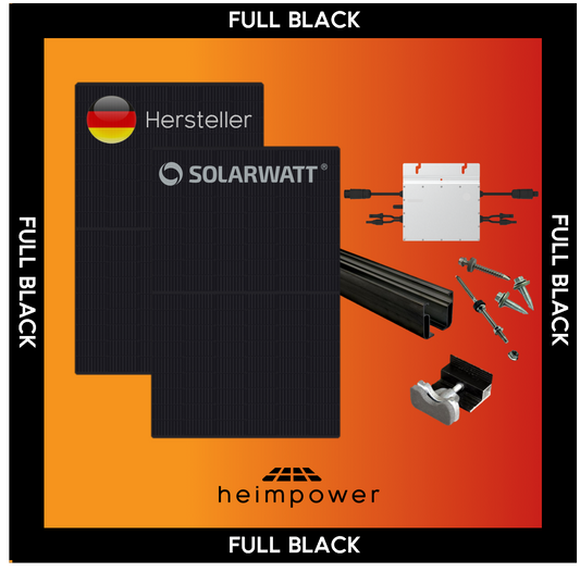 FULL BLACK Flachdach Heimpower Duo (800 Wp)