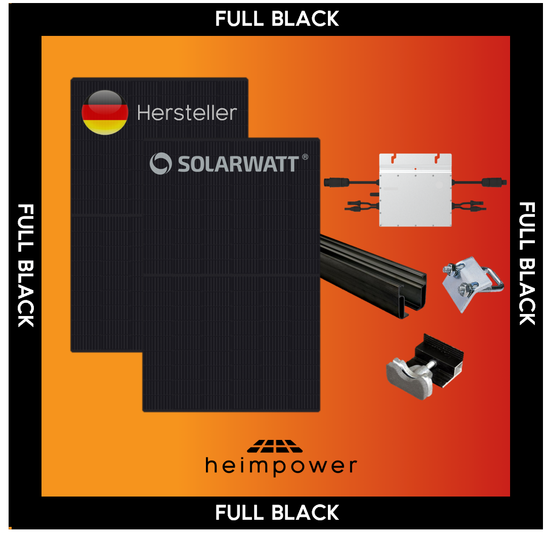 FULL BLACK Balkonkraftwerk Heimpower Duo (800 Wp)